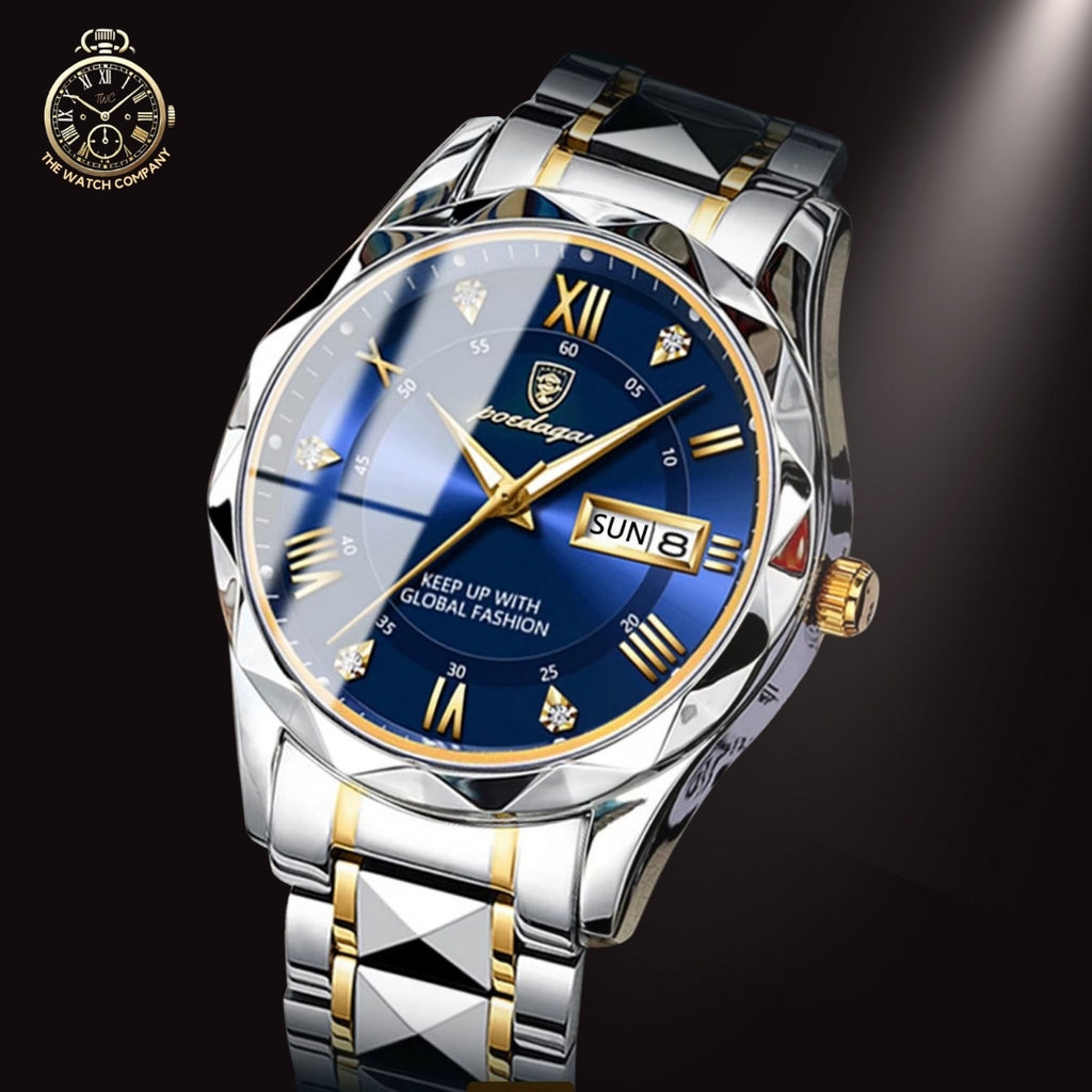 POEDAGAR Royal Blue Men's Luxury Watch