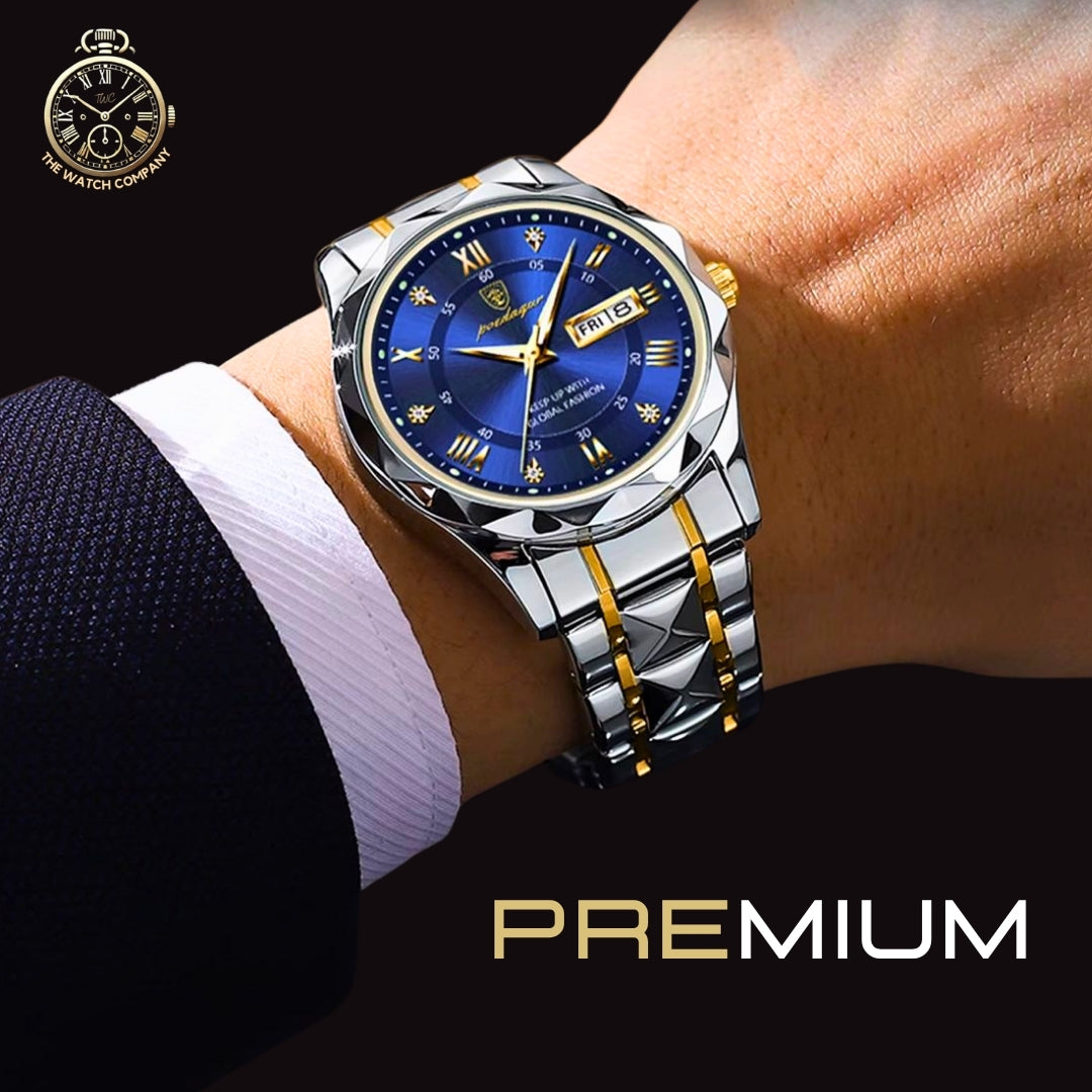 POEDAGAR Royal Blue Men's Luxury Watch