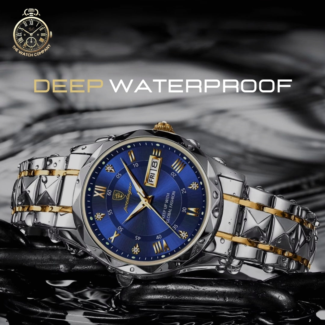 POEDAGAR Royal Blue Men's Luxury Watch