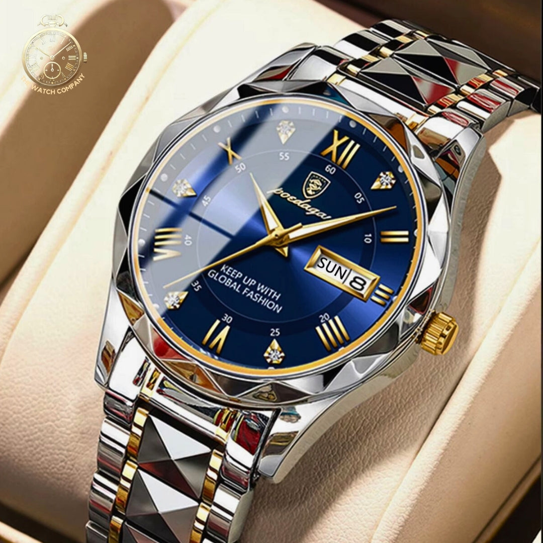 POEDAGAR Royal Blue Men's Luxury Watch
